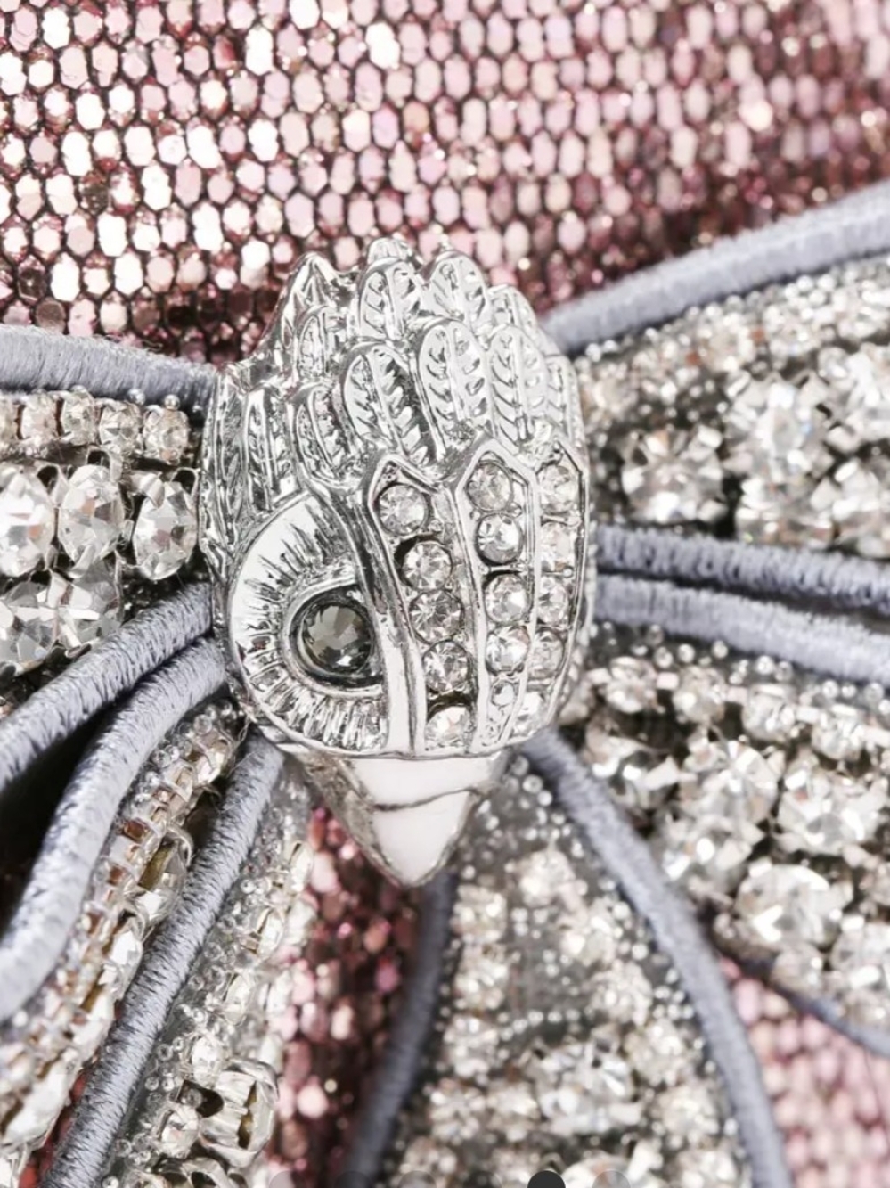 Kurt Geiger Pink and Silver Embellished Shoulder Bag